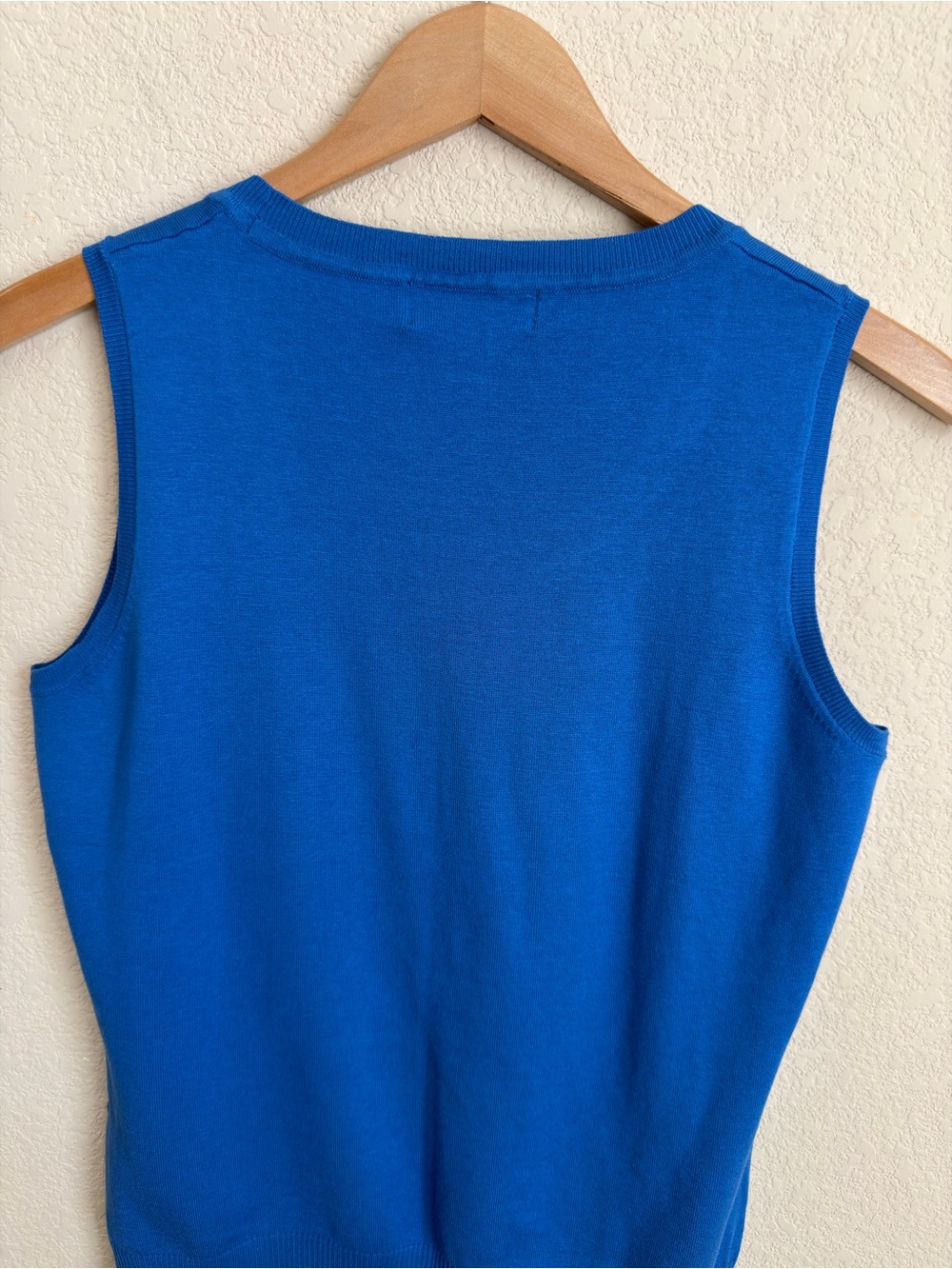 Silk Blend Sleeveless Sweater Tank August Silk M Cobalt Blue Knit Shell Layering - Picture 14 of 15